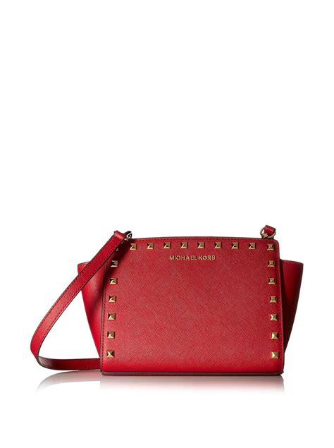 Michael Michael Kors Selma Medium Studded Saffiano Messenger